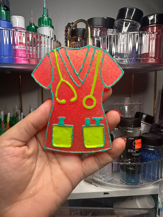 Scrub top Coral